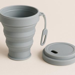 1 Collapsible Silicone Travel Cup Portable Folding Drinking Mug With Lid Lightweight Pocket Water Bottle For Camping Hiking