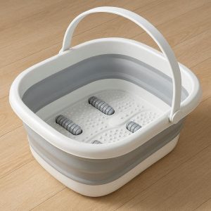 13 Collapsible Foot Soak Bucket Silicone Portable Folding Massage Tub Heat Resistant Foot Bath Basin Pedicure Spa Home