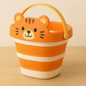 14 Cute Cartoon Animal Collapsible Bucket Plastic Folding Water Pail Portable Beach Toy Storage Container Pack For Kids
