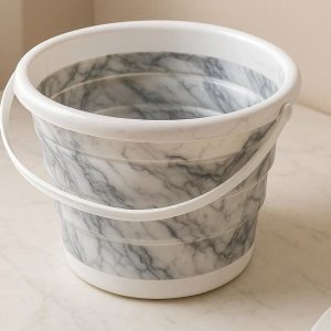17 Luxury Marble Pattern Collapsible Bucket Silicone Folding Wash Basin Non Slip Heat Resistant Portable Pail Home Dressing