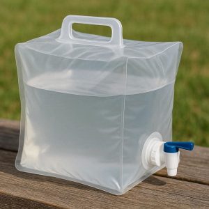 20 Collapsible Water Container Bags Portable Folding Hydration Cube Carrier Jug With Spigot Valve For Outdoor Camping Picnic