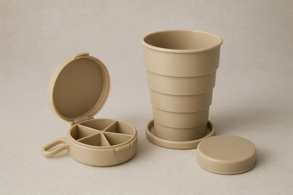 Telescopic Plastic Travel Cup Portable Collapsible Folding Drinking Mug With Lid Pill Box Organizer Case Outdoor Camping