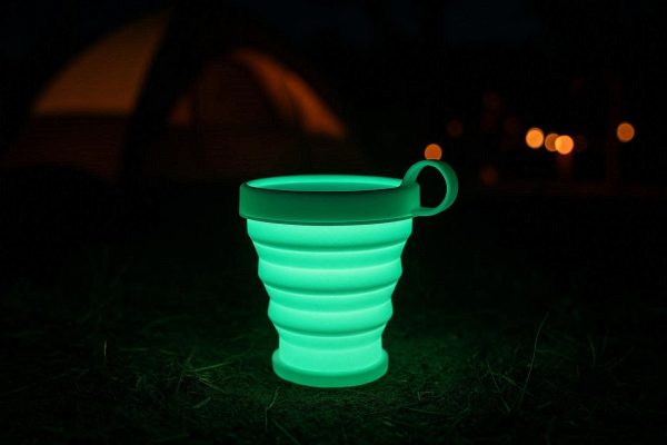 Luminous Glowing Collapsible Cup Silicone Folding Travel Mug Glow In Dark Portable Water Bottle Nighttime Camping Party
