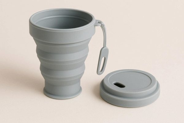 Collapsible Silicone Travel Cup Portable Folding Drinking Mug With Lid Lightweight Pocket Water Bottle For Camping Hiking