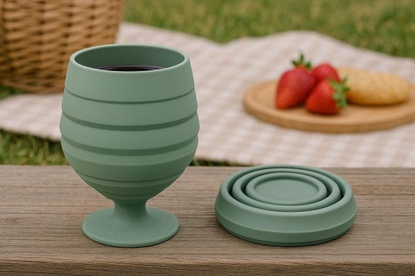 Collapsible Wine Glass Silicone Portable Folding Stemless Goblet Unbreakable Travel Drinkware For Picnic Outdoor Camping Party