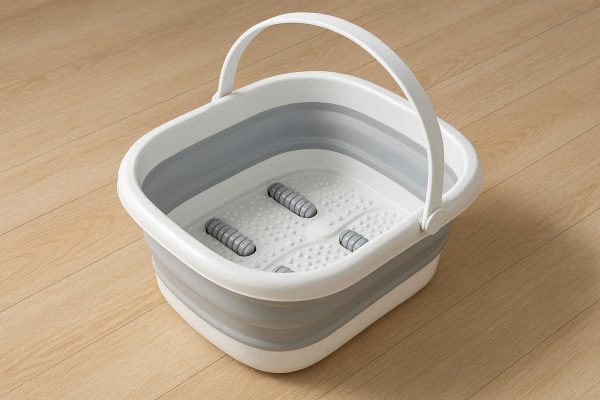 Collapsible Foot Soak Bucket Silicone Portable Folding Massage Tub Heat Resistant Foot Bath Basin Pedicure Spa Home
