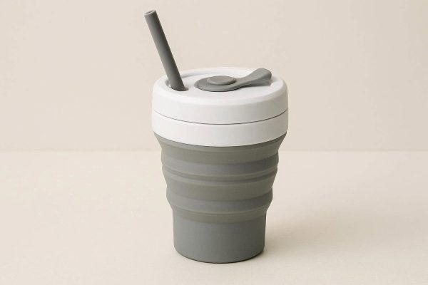 Collapsible Coffee Cup Silicone Portable Folding Travel Mug Leak Proof Pocket Drinking Tumbler With Straw Heat Resistant