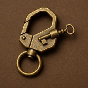 Brass Mini Carabiner Vintage Manual Lock Keychain Clip Small Geometric Snap Hook Ring Tool For Luxury Business Keyring